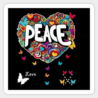 Colorful Butterfly Heart: Peaceful Harmony Graphic Sticker